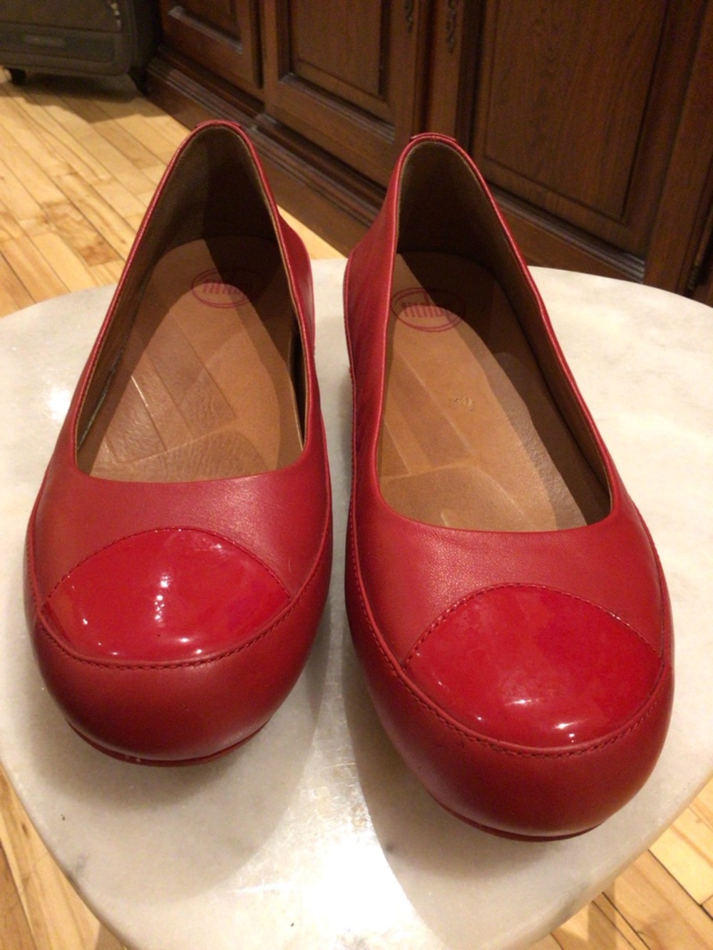 Fitflop Comfortable Red Slip-On Platform Flats